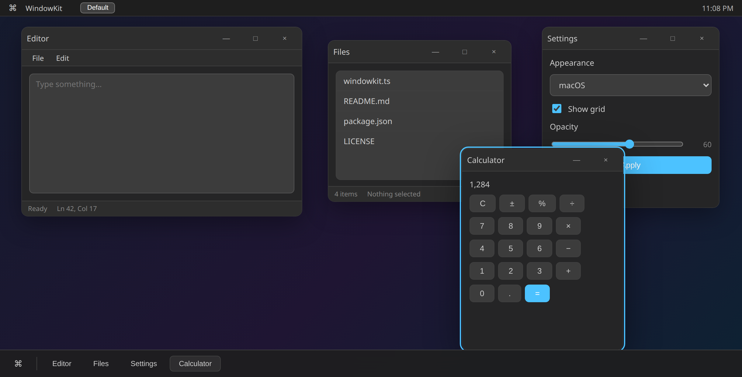 Windows dark theme